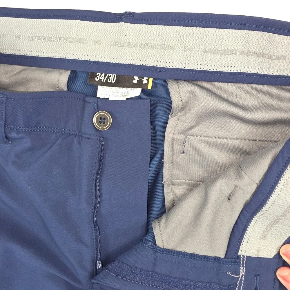 Under Armour Dress Pants 34x30 Men's Blue Golf Vacation Comfortable‎